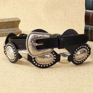Western Black Belt with Silver Conchos